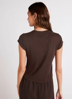 Bella Dahl Baby Crew Tee - Chestnut Brown- Essentials Tops