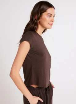 Bella Dahl Baby Crew Tee - Chestnut Brown- Essentials Tops