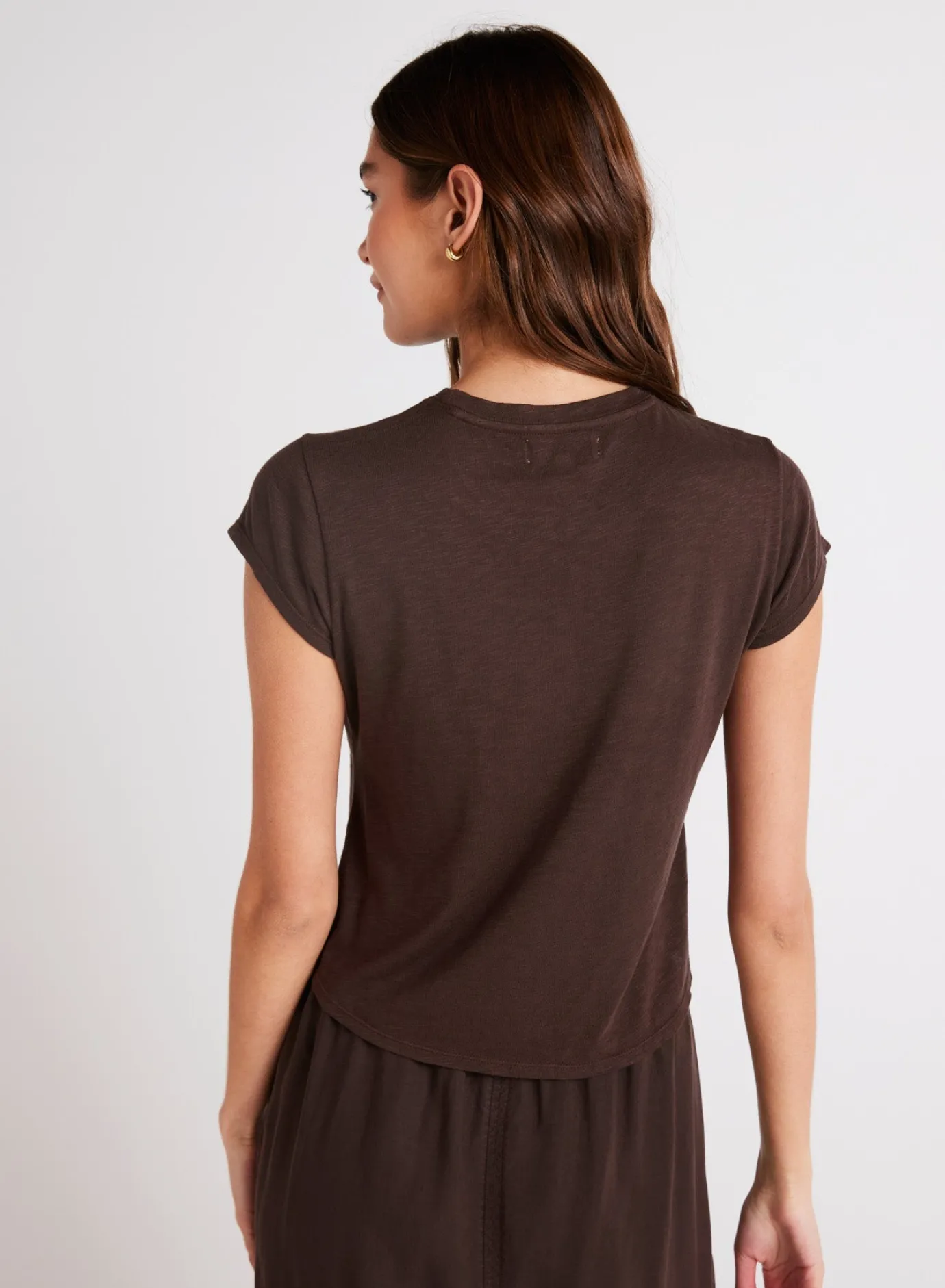 Bella Dahl Baby Crew Tee - Chestnut Brown- T-Shirts