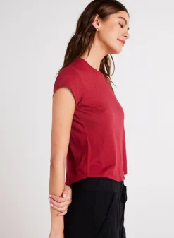 Bella Dahl Baby Crew Tee - Ruby Red- Essentials Tops