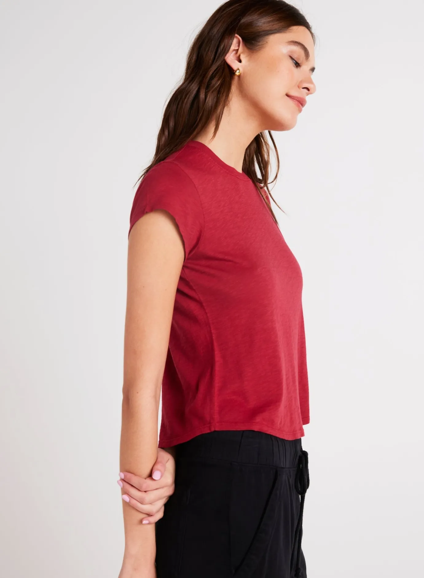 Bella Dahl Baby Crew Tee - Ruby Red- T-Shirts