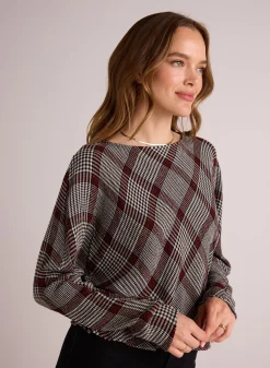 Bella Dahl Bias Dolman Sleeve Top - Winter Glen Plaid- Long Sleeve