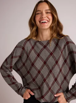 Bella Dahl Bias Dolman Sleeve Top - Winter Glen Plaid- Long Sleeve