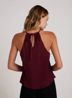 Bella Dahl Bias Halter Top - Deep Plum- Sleeveless