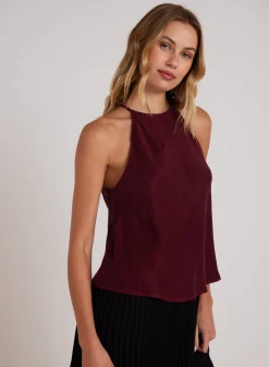 Bella Dahl Bias Halter Top - Deep Plum- Sleeveless