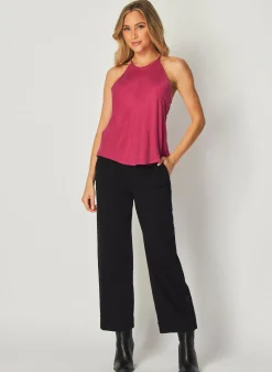Bella Dahl Bias Halter Top - Fuchsia Berry- Sleeveless
