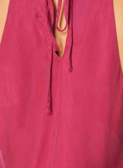 Bella Dahl Bias Halter Top - Fuchsia Berry- Sleeveless