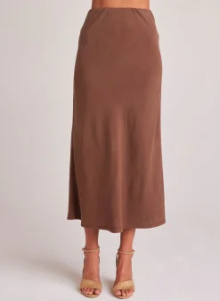 Bella Dahl Bias Midi Skirt - Botanical Brown- Skirts