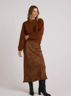 Bella Dahl Bias Midi Skirt - Bronzed Maple- Skirts
