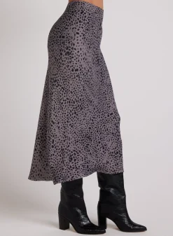 Bella Dahl Bias Midi Skirt - Onyx Steel- Skirts