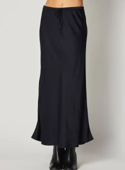 Bella Dahl Bias Skirt with Tie - Navy Eclipse- Skirts
