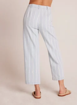 Bella Dahl Blakely Utility Wide Leg Crop - Bleach Stripe Wash- Pants