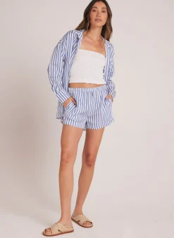 Bella Dahl Boxer Short - Bahia Breeze Stripe- Shorts