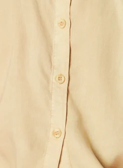 Bella Dahl Boxy Button Back Top - Summer Khaki- Sleeveless