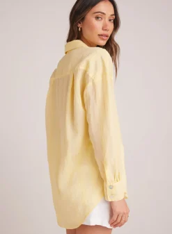 Bella Dahl Boyfriend Button Down - Citron Yellow- Long Sleeve