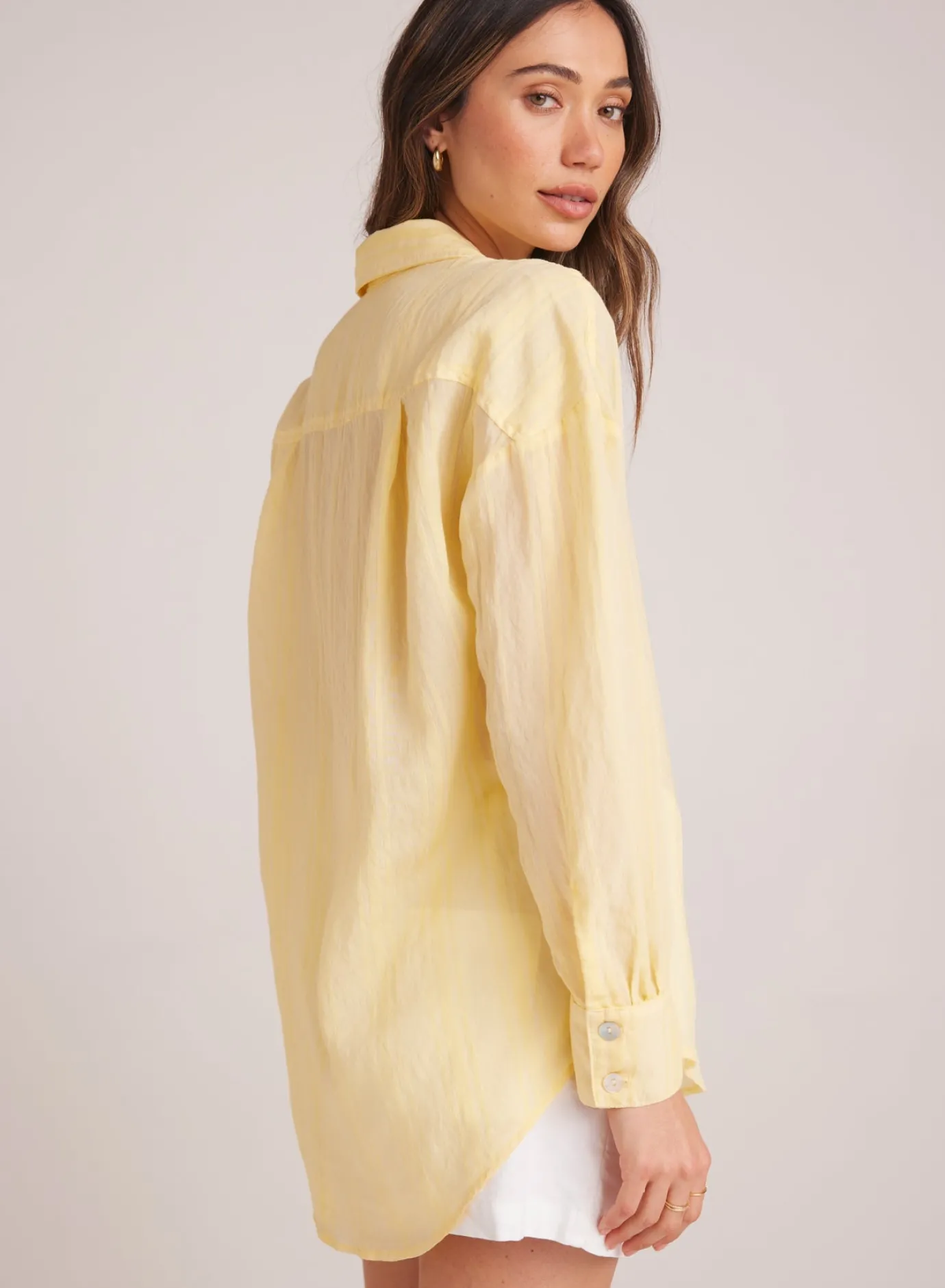 Bella Dahl Boyfriend Button Down - Citron Yellow- Button Down