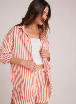 Bella Dahl Boyfriend Button Down - Sunset Blaze Stripe- Button Down