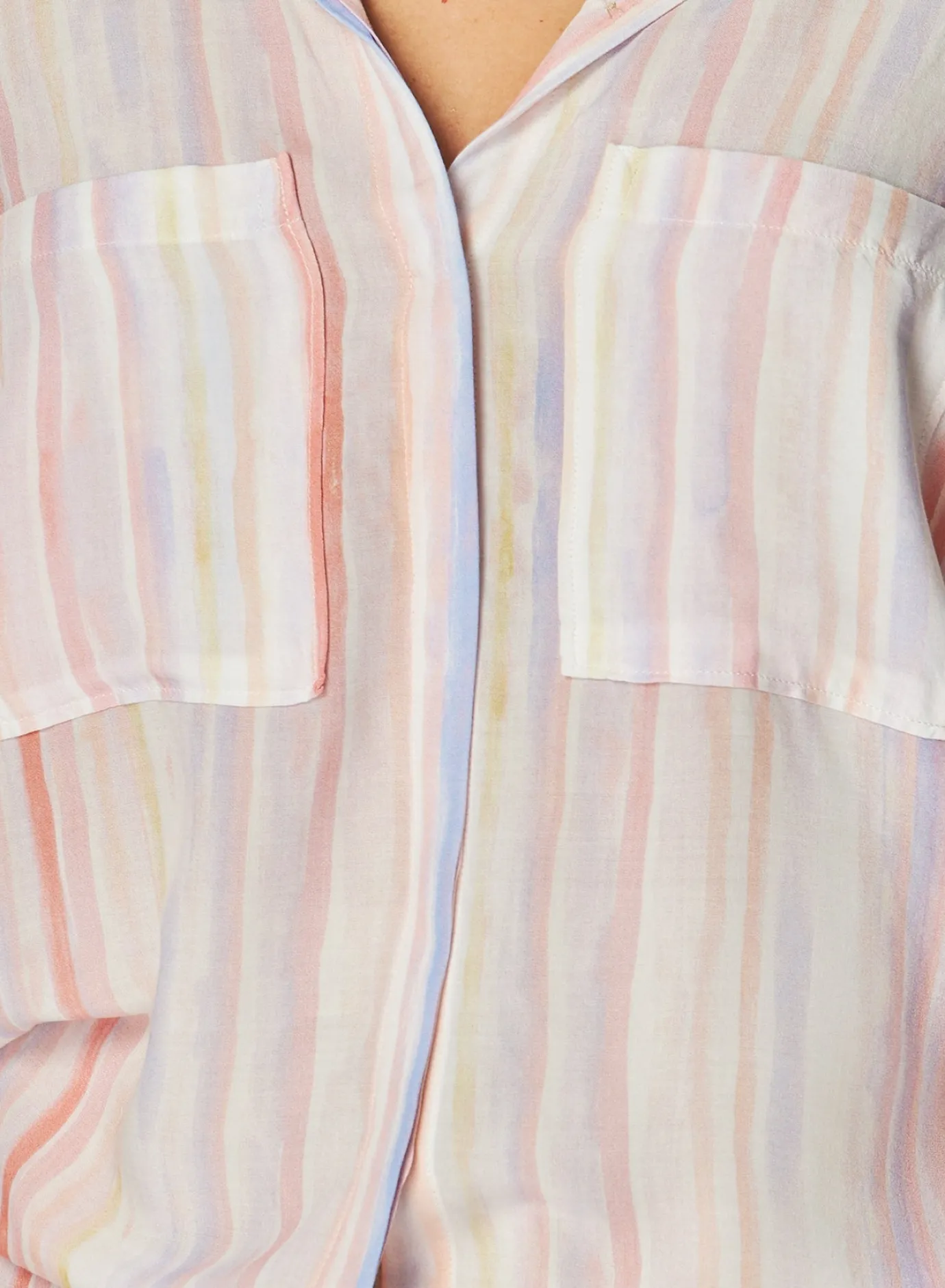 Bella Dahl Button Down Hipster - Sunrise Stripe Print- Long Sleeve