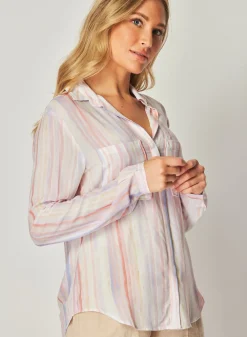 Bella Dahl Button Down Hipster - Sunrise Stripe Print- Button Down