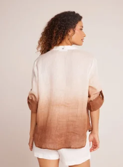 Bella Dahl Capri Button Down - Coconut Ombre Dye- Long Sleeve