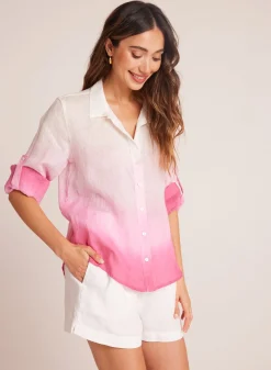 Bella Dahl Capri Button Down - Pink Ombre Dye- Button Down