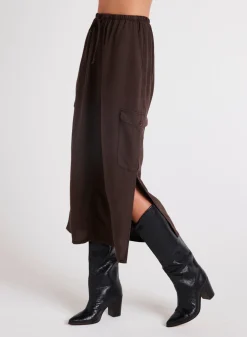 Bella Dahl Cargo Midi Skirt - Chestnut Brown- Seasonal Essentials
