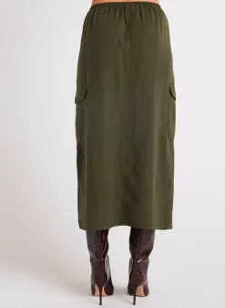 Bella Dahl Cargo Midi Skirt - Italian Herb- Seasonal Essentials