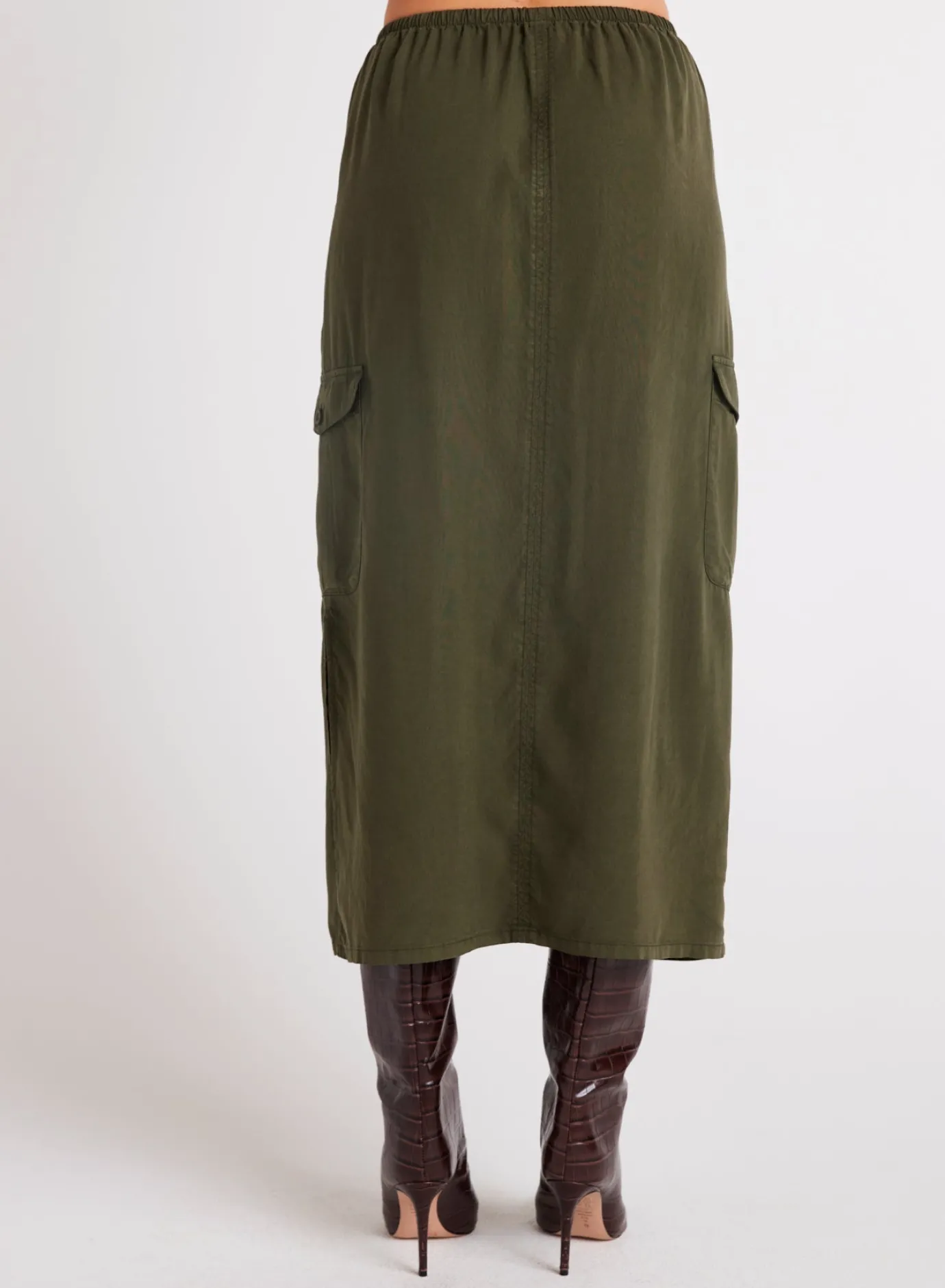 Bella Dahl Cargo Midi Skirt - Italian Herb- Essentials Bottoms