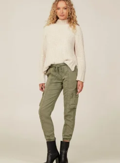 Bella Dahl Cargo Track Pants - Soft Army- Pants