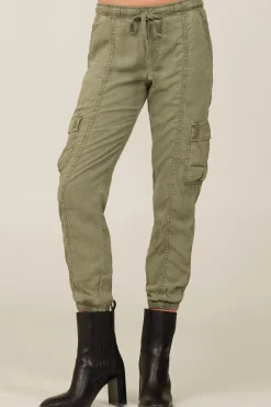Bella Dahl Cargo Track Pants - Soft Army- Pants
