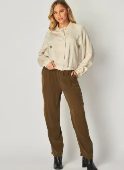 Bella Dahl Chloe Clean Bomber Jacket - Soft Pearl- Outerwear