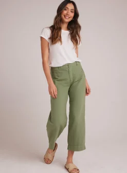 Bella Dahl Claire Welt Pocket Crop - Lush Foliage- Pants