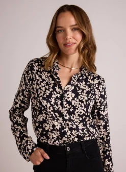 Bella Dahl Clean Shirt - Ditsy Floral Print- Long Sleeve