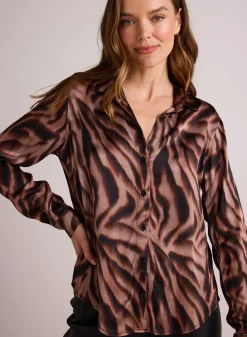 Bella Dahl Clean Shirt - Hazy Woodland Print- Button Down