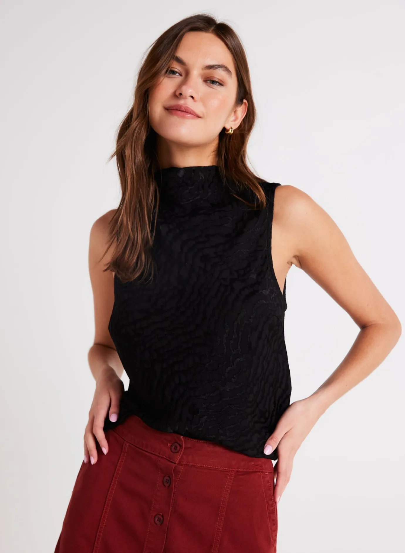 Bella Dahl Cowl Neck Bias Top - - Sleeveless