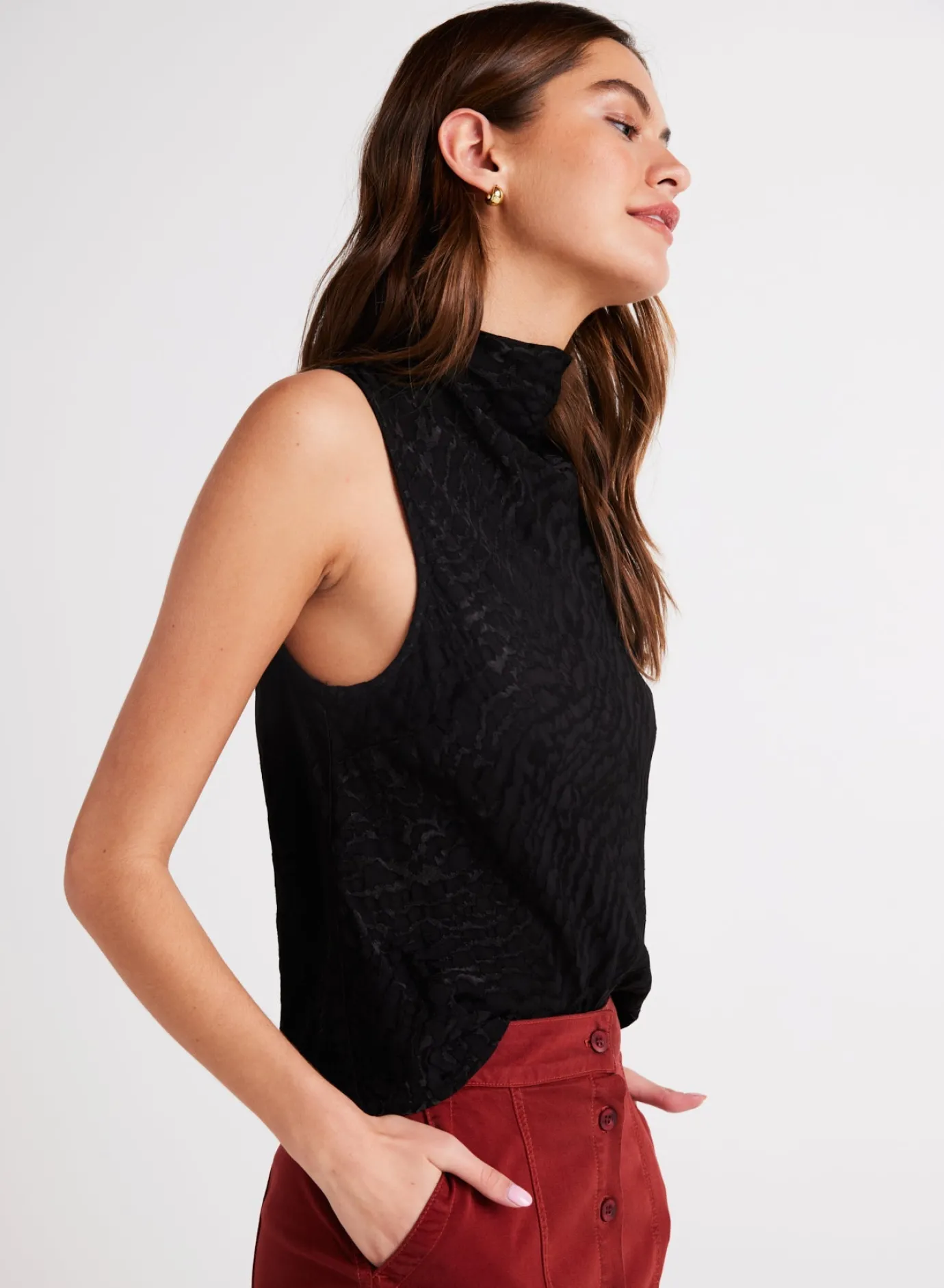 Bella Dahl Cowl Neck Bias Top - - Sleeveless