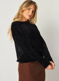 Bella Dahl Crew Neck Chenille Sweater - - Sweaters