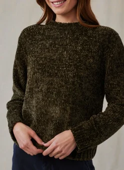 Bella Dahl Crew Neck Chenille Sweater- Italian Herb- Seasonal Essentials