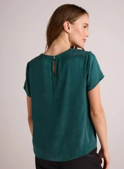 Bella Dahl Crew Neck Tee - Hunter Pine- Short Sleeve