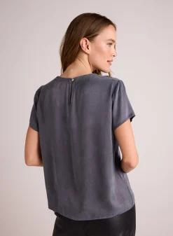 Bella Dahl Crew Neck Tee - Slate Stone- Short Sleeve