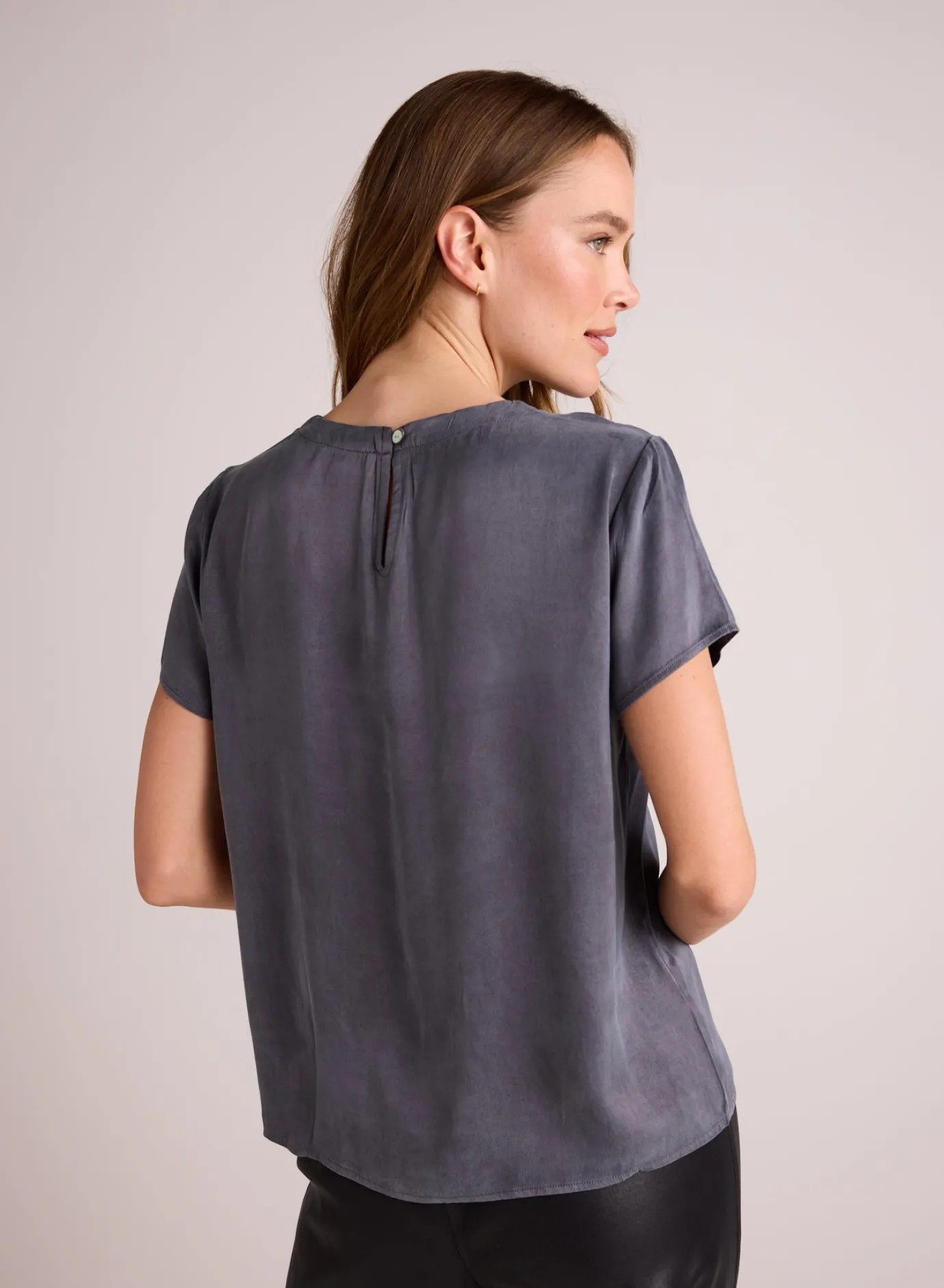 Bella Dahl Crew Neck Tee - Slate Stone- Short Sleeve