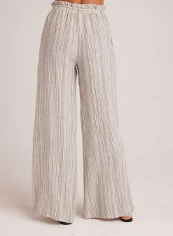 Bella Dahl Drawcord Wide Leg Pant - Eze Slub Stripe- Pants