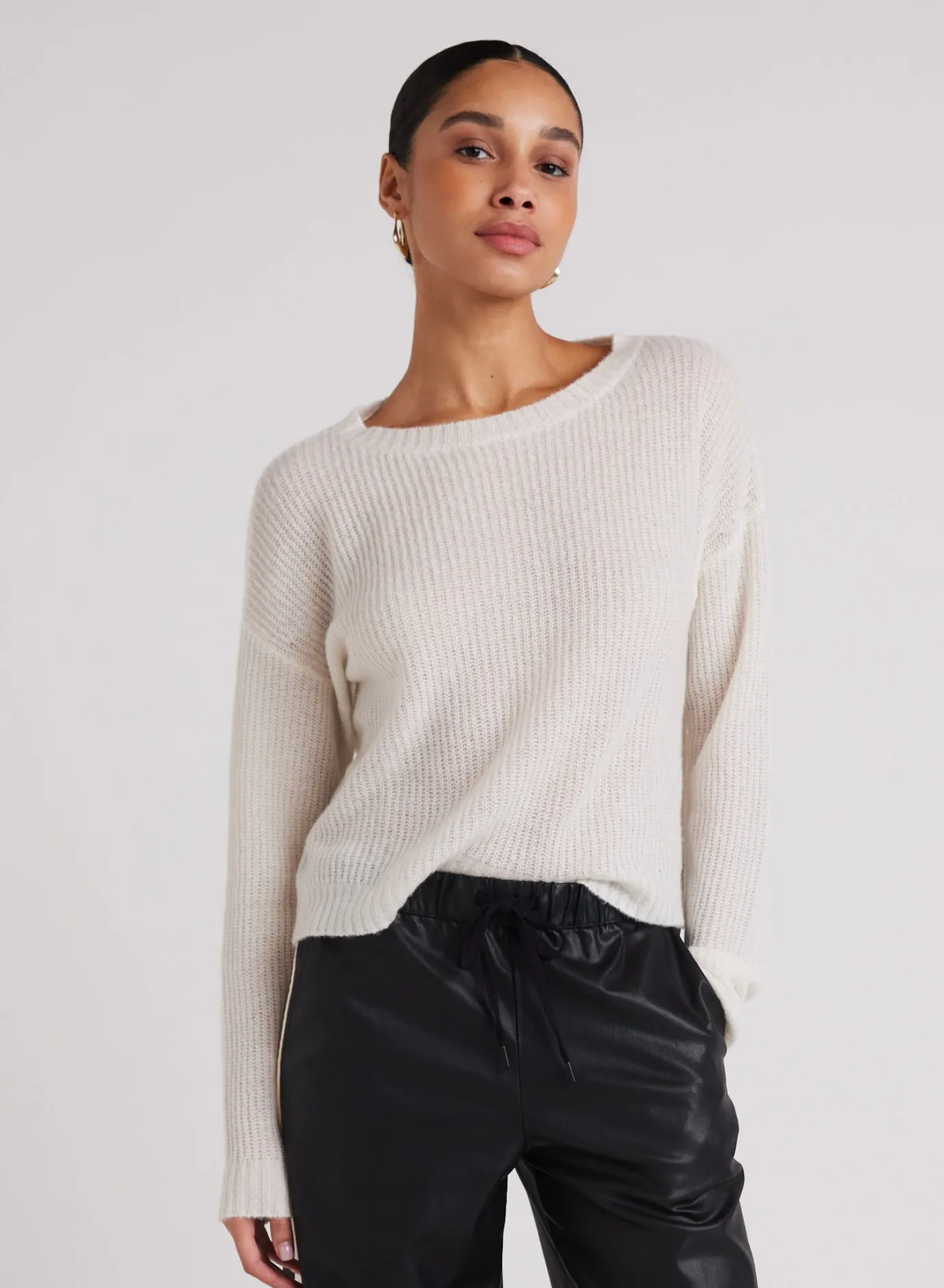 Bella Dahl Drop Shoulder Sweater - Winter White- Sweaters