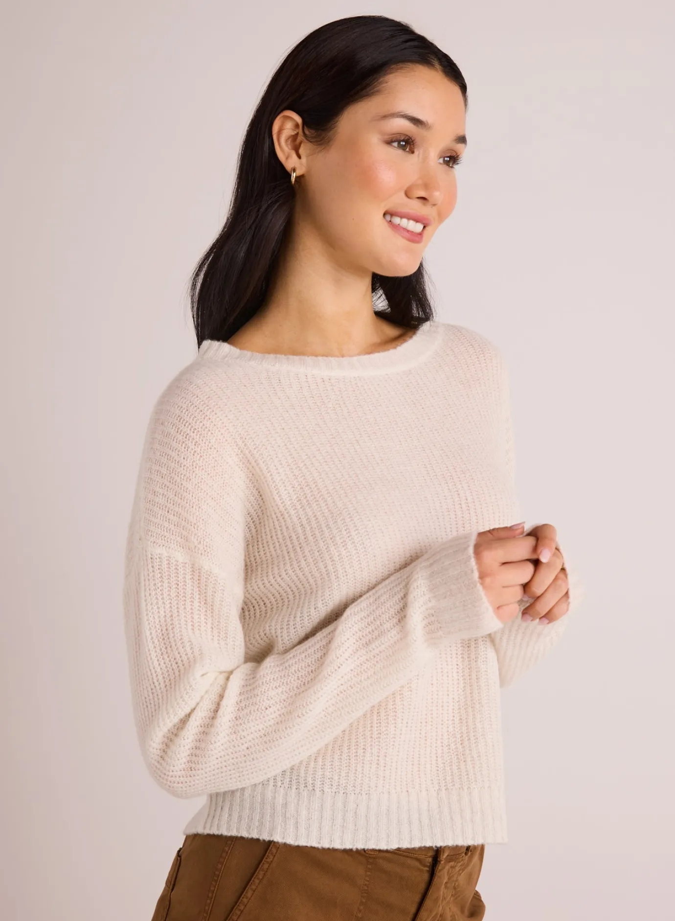 Bella Dahl Drop Shoulder Sweater - Winter White- Sweaters