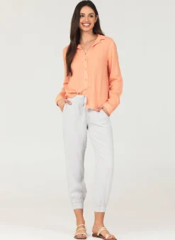 Bella Dahl Easy Drawstring Jogger - Foggy Sky- Joggers