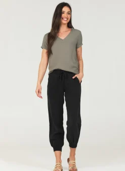 Bella Dahl Easy Drawstring Jogger - Vintage Black- Joggers