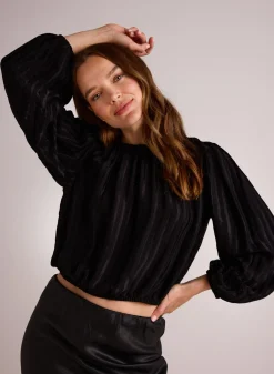 Bella Dahl Elastic Shirred Top - - Long Sleeve
