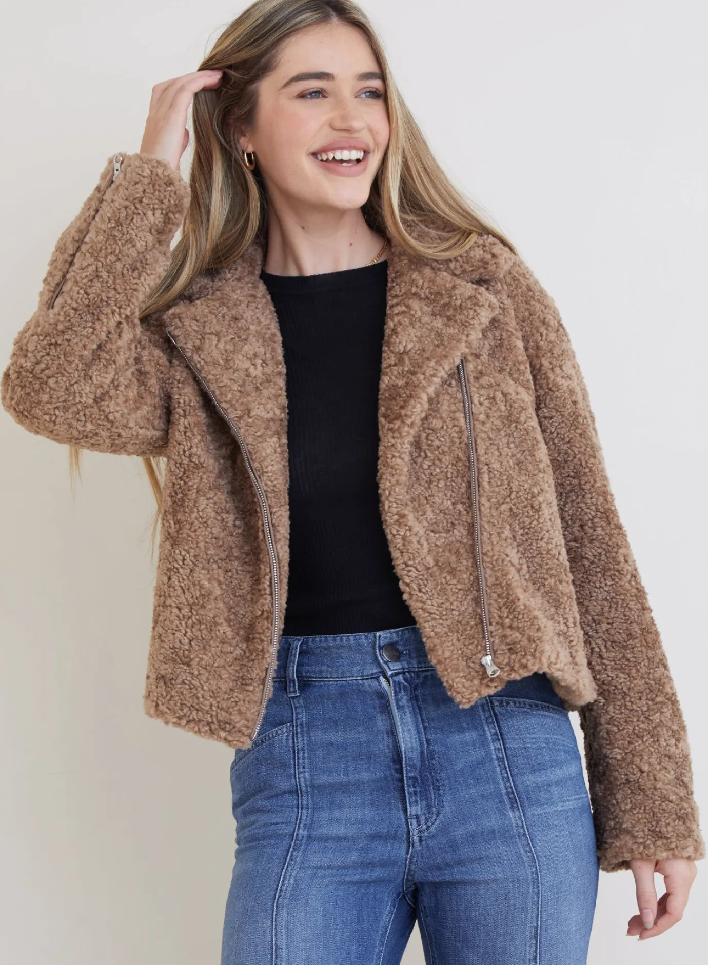 Bella Dahl Felton Teddy Moto Jacket - - Outerwear