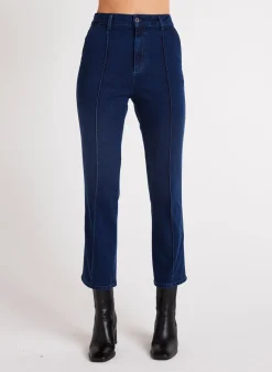 Bella Dahl Fiona Pintuck Straight Crop - Indigo Twilight Wash- Pants