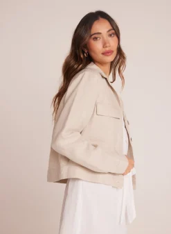 Bella Dahl Flap Pocket Shirt Jacket - Linen Sand- Outerwear